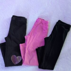 Stylish Kids Leggings Set - Black and Pink